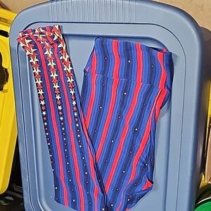 American red/white/blue stars and stripes leggings